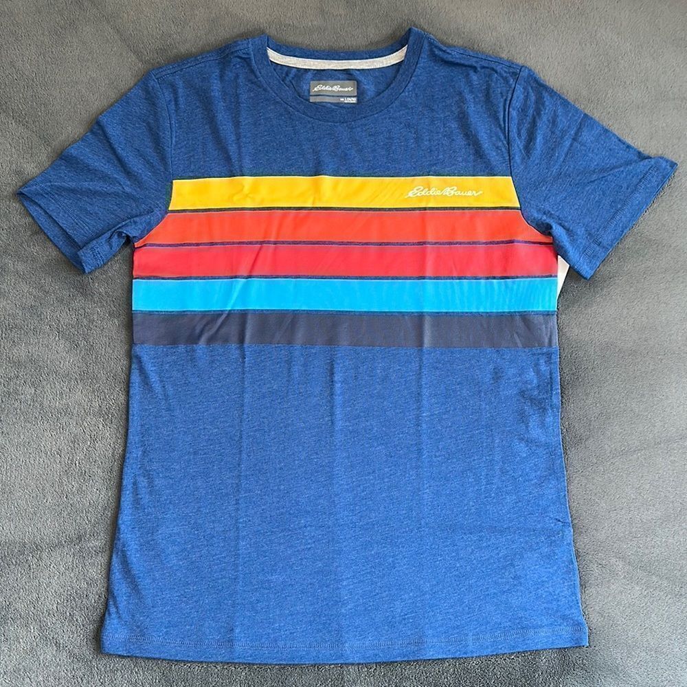 New Eddie Bauer Boys Blue Short Sleeve Tee Size Large (14/16)